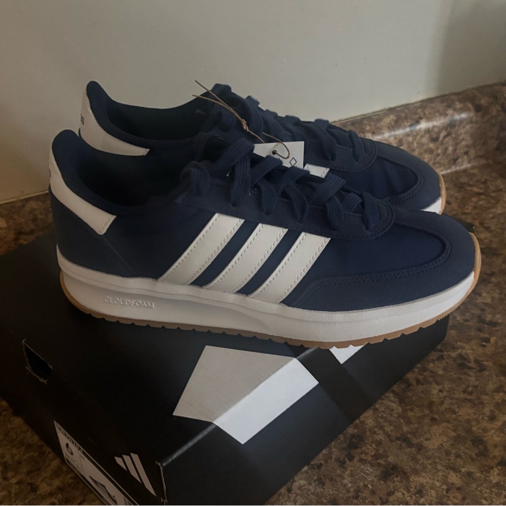 adidas Navy & White Retro Runner Sneakers